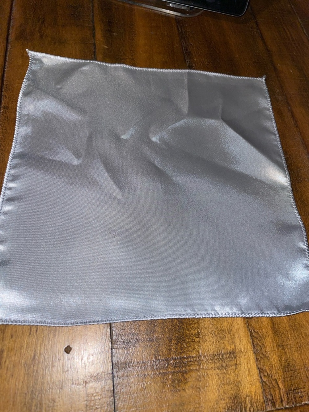 Satin Pocket Square - Silver Gray